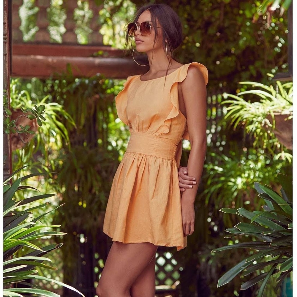 Free People Erin Yellow Sun Dress